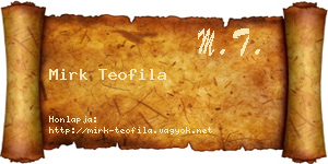 Mirk Teofila névjegykártya